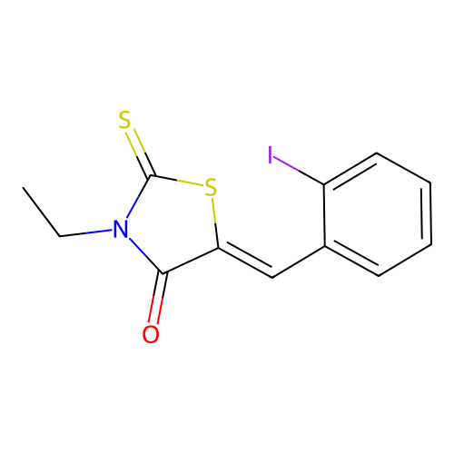 3-Ethyl-5-[(2-iodophenyl)methylidene]-2-sulfanylidene-1,3-thiazolidin-4-one structure