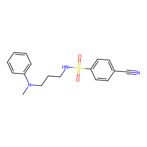 Benzenesulfonamide, 4-cyano-N-[3-(methylphenylamino)propyl]- structure