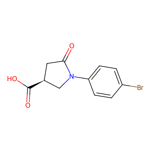 (3S)-1-(4-bromophenyl)-5-oxopyrrolidine-3-carboxylic acid structure