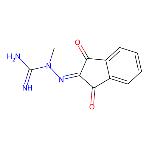 2-(1,3-Dioxo-1,3-dihydro-2H-inden-2-ylidene)-1-methylhydrazine-1-carboximidamide structure