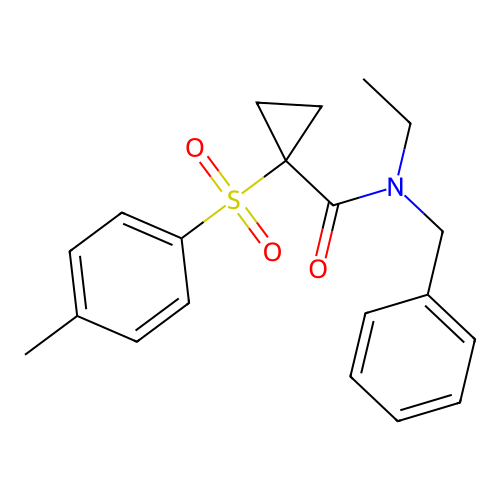 N-Benzyl-N-ethyl-1-tosylcyclopropane-1-carboxamide structure