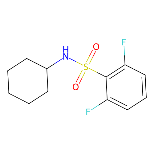 N-cyclohexyl-2,6-difluorobenzenesulfonamide structure