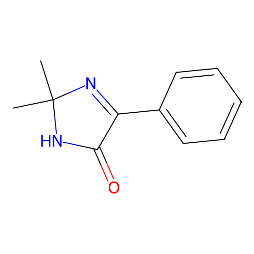 2,2-dimethyl-5-phenyl-2,3-dihydro-4H-imidazol-4-one structure