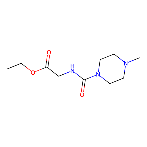 N-(2-Ethoxy-2-oxoethyl)-4-methylpiperazine-1-carboximidic acid structure