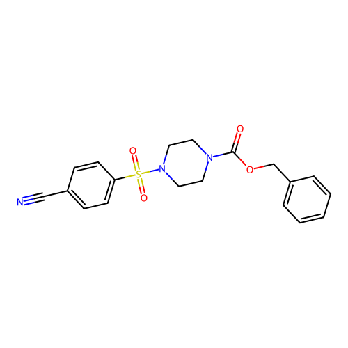 Benzyl 4-(4-cyanobenzenesulfonyl)piperazine-1-carboxylate structure
