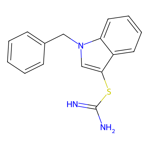 [(1-benzyl-1H-indol-3-yl)sulfanyl]methanimidamide structure