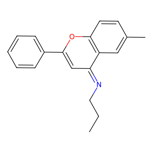 6-Methyl-2-phenyl-N-propyl-4H-chromen-4-imine structure