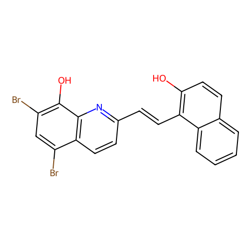 5,7-Dibromo-2-(2-(2-hydroxy-1-naphthyl)vinyl)-8-quinolinol structure