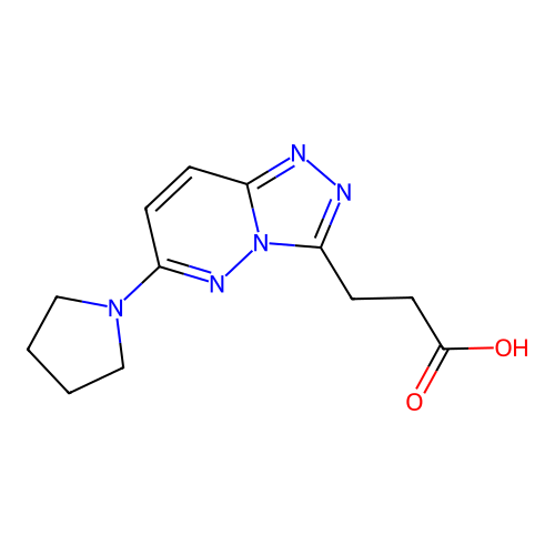 3-(6-(Pyrrolidin-1-yl)-[1,2,4]triazolo[4,3-b]pyridazin-3-yl)propanoic acid structure
