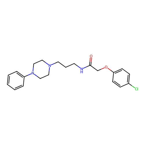 2-(4-chlorophenoxy)-N-[3-(4-phenylpiperazin-1-yl)propyl]acetamide structure