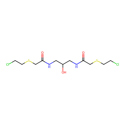2-(2-chloroethylsulfanyl)-N-[3-[[2-(2-chloroethylsulfanyl)acetyl]amino]-2-hydroxypropyl]acetamide structure