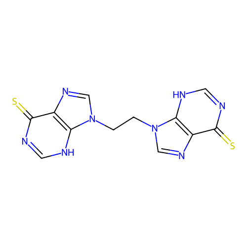 9-[2-(6-sulfanylidene-3H-purin-9-yl)ethyl]-3H-purine-6-thione structure