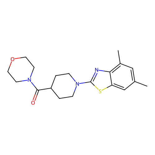 4,6-Dimethyl-2-[4-(morpholine-4-carbonyl)piperidin-1-yl]-1,3-benzothiazole structure