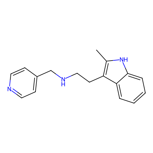 [2-(2-methyl-1H-indol-3-yl)ethyl][(pyridin-4-yl)methyl]amine structure