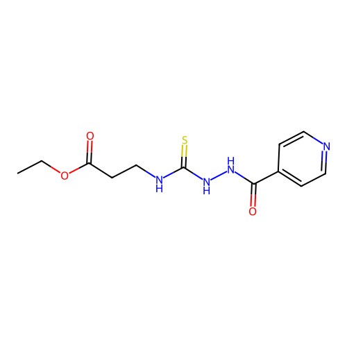 Ethyl 3-({[(pyridin-4-yl)formohydrazido]methanethioyl}amino)propanoate structure