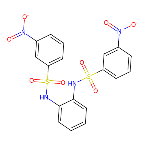 3-nitro-N-[2-[(3-nitrophenyl)sulfonylamino]phenyl]benzenesulfonamide structure