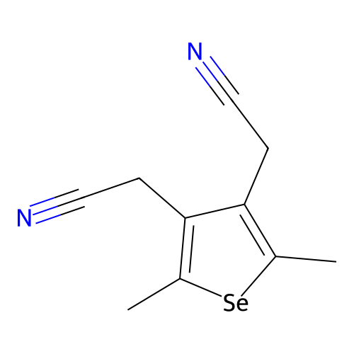 [4-(Cyanomethyl)-2,5-dimethylselenophen-3-yl]acetonitrile structure
