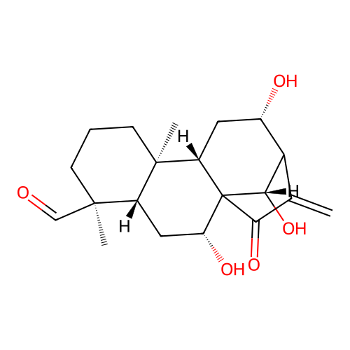 7,12,14-Trihydroxy-15-oxokaur-16-en-18-al structure