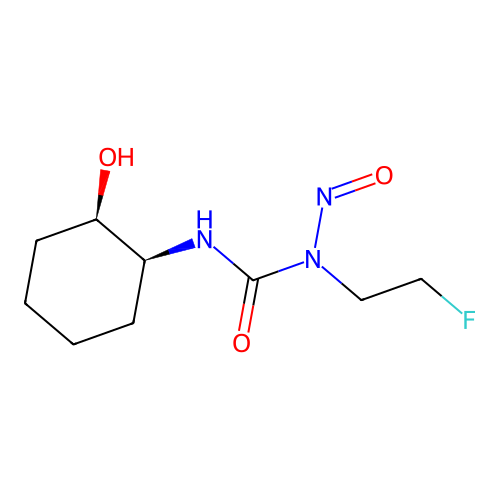 1-(2-fluoroethyl)-3-[(1S,2R)-2-hydroxycyclohexyl]-1-nitrosourea structure