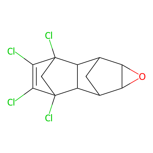 3,4,5,6-tetrachloro-1a,2,2a,3,6,6a,7,7a-octahydro-2,7:3,6-dimethanonaphtho[2,3-b]oxirene structure
