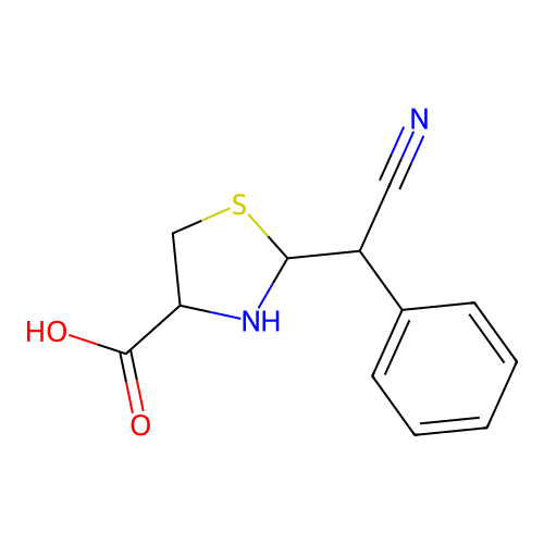 4-Thiazolidinecarboxylicacid, 2-(cyanophenylmethyl)- structure