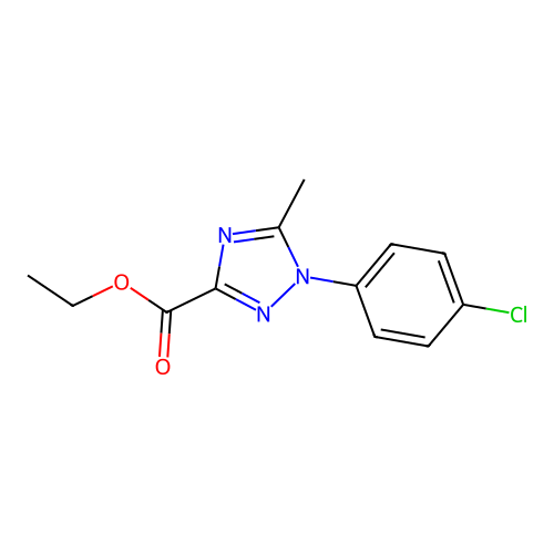 ethyl 1-(4-chlorophenyl)-5-methyl-1H-1,2,4-triazole-3-carboxylate structure