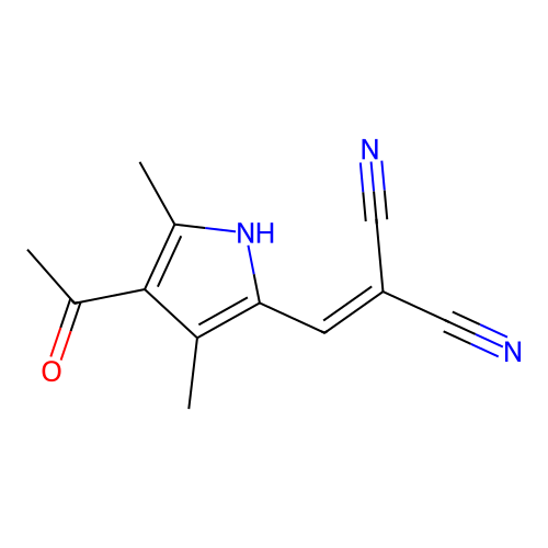 2-((4-Acetyl-3,5-dimethyl-1H-pyrrol-2-yl)methylene)propanedinitrile structure