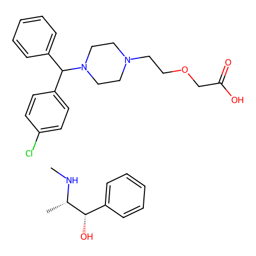 Cetirizine Hydrochloride; Pseudoephedrine Hydrochloride structure