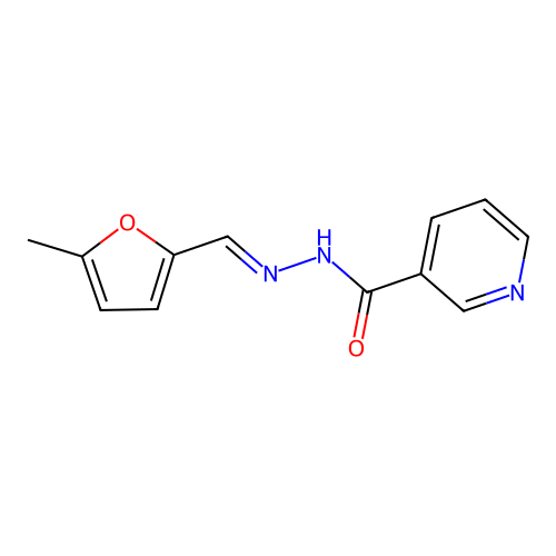 N'-[(E)-(5-methylfuran-2-yl)methylidene]pyridine-3-carbohydrazide structure