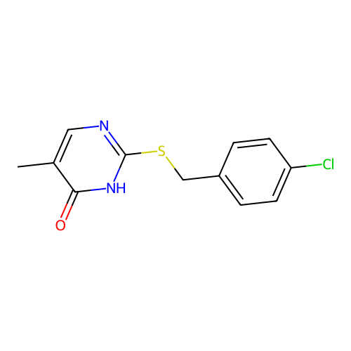2-{[(4-Chlorophenyl)methyl]sulfanyl}-5-methylpyrimidin-4(3H)-one structure