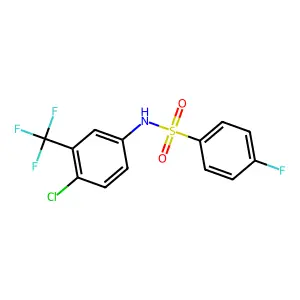 Benzenesulfonamide, N-(4-chloro-3-(trifluoromethyl)phenyl)-4-fluoro- structure