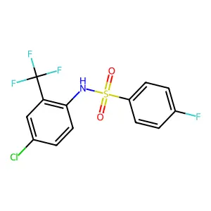 Benzenesulfonamide, N-(4-chloro-2-(trifluoromethyl)phenyl)-4-fluoro- structure