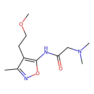 Isoxazole, 5-(2-(dimethylamino)acetamido)-4-(2-methoxyethyl)-3-methyl- structure
