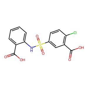 Benzoic acid, 5-(((2-carboxyphenyl)amino)sulfonyl)-2-chloro- structure