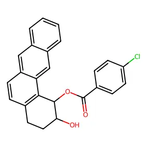 Benzoic acid, 4-chloro-, 1,2,3,4-tetrahydro-2-hydroxybenz(a)anthracen-1-yl ester, (1S-cis)- structure
