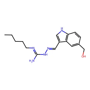 N'-({[(3Z)-5-(hydroxymethyl)indol-3-ylidene]methyl}amino)-N-pentylguanidine structure