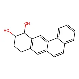 Benz(a)anthracene-10,11-diol, 8,9,10,11-tetrahydro-, (10S-cis)- structure