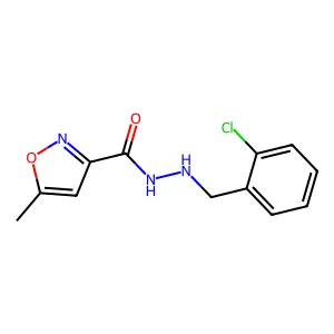 3-Isoxazolecarboxylic acid, 5-methyl-, 2-(o-chlorobenzyl)hydrazide structure