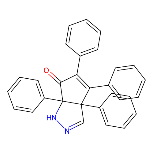 6(1H)-Cyclopentapyrazolone, 3a,6a-dihydro-3a,4,5,6a-tetraphenyl- structure