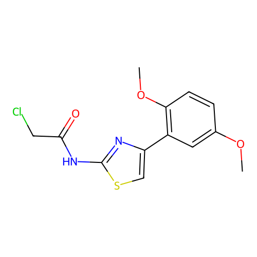 2-chloro-N-[4-(2,5-dimethoxyphenyl)-1,3-thiazol-2-yl]acetamide structure