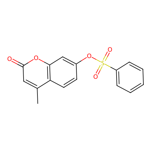 4-methyl-2-oxo-2H-chromen-7-yl benzenesulfonate structure