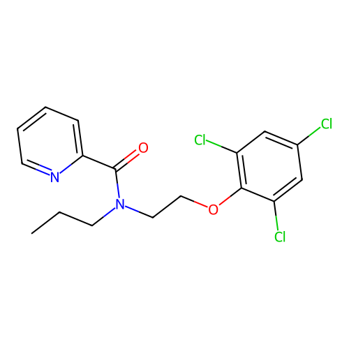 N-propyl-N-[2-(2,4,6-trichlorophenoxy)ethyl]pyridine-2-carboxamide structure