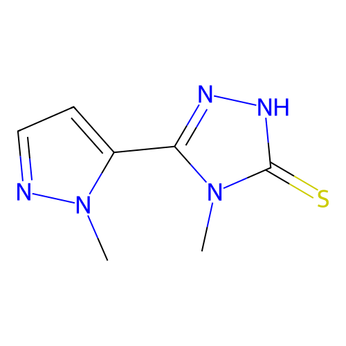4-methyl-5-(1-methyl-1H-pyrazol-5-yl)-4H-1,2,4-triazole-3-thiol structure