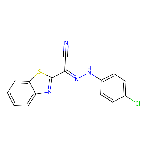 (E)-N-(4-Chlorophenyl)-1,3-benzothiazole-2-carbohydrazonoyl cyanide structure