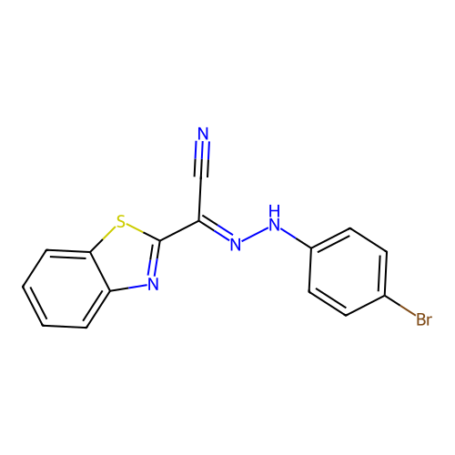 (E)-N-(4-Bromophenyl)-1,3-benzothiazole-2-carbohydrazonoyl cyanide structure