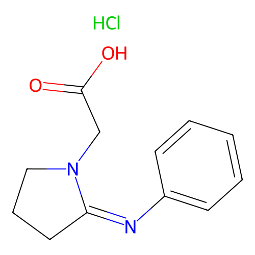 2-(Phenylimino)-1-pyrrolidineacetic acid monohydrochloride structure