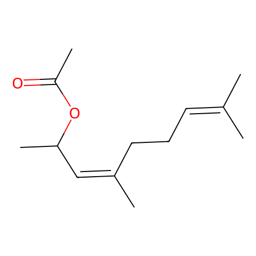 4,8-Dimethylnona-3,7-dien-2-yl acetate structure