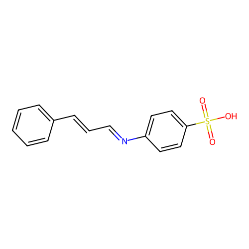 Benzenesulfonic acid, 4-[(3-phenyl-2-propenylidene)amino]- structure