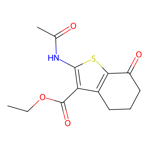 Ethyl 2-(acetylamino)-7-oxo-4,5,6,7-tetrahydro-1-benzothiophene-3-carboxylate structure