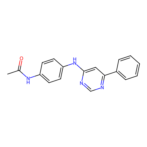 N-(4-((6-phenylpyrimidin-4-yl)amino)phenyl)acetamide structure